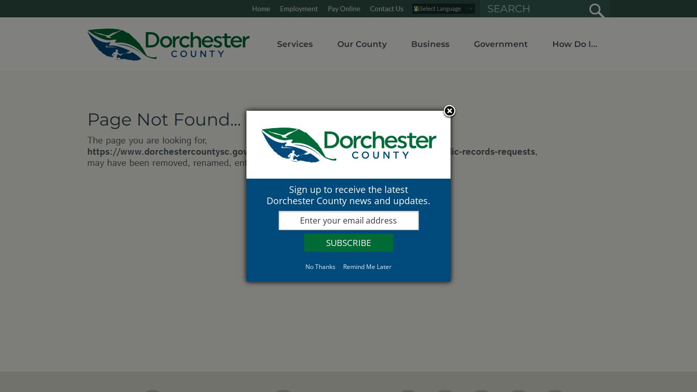 Public Records Requests | Dorchester County, SC website
