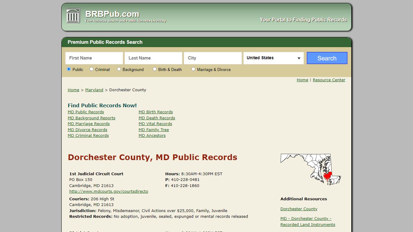 Dorchester County Public Records | Search Maryland ...