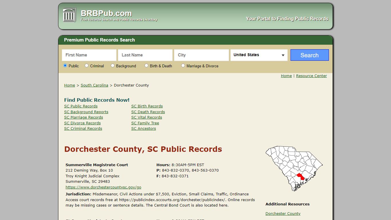 Dorchester County Public Records | Search South Carolina ...