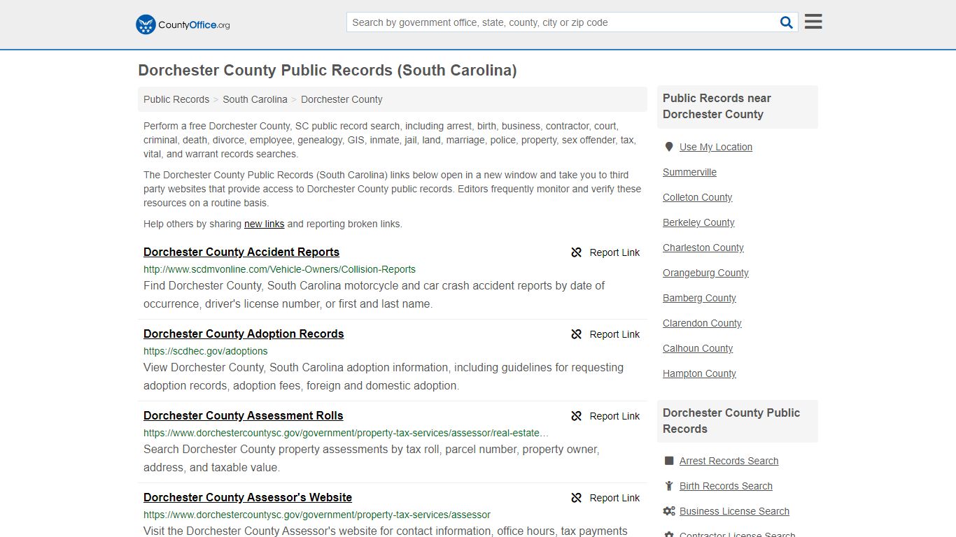 Public Records - Dorchester County, SC (Business, Criminal ...